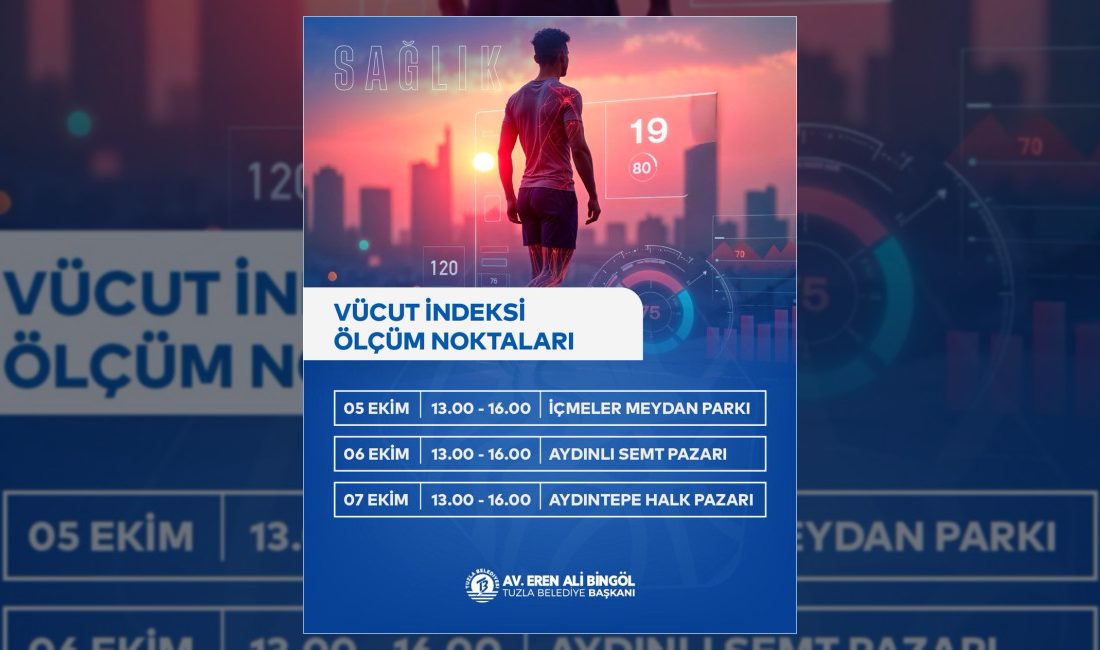 Tuzla Belediyesi, ilçe genelinde kurulan pazar yerlerinde Fiziksel Aktivite Ölçüm