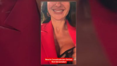 Oyuncu Nesrin Cavadzade, yeni projelerinin setinden kaydettiği video görüntülerini takipçilerinin