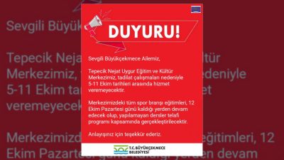 Büyükçekmece Belediyesi Tepecik Nejat Uygur Eğitim ve Kültür Merkezi, tadilat