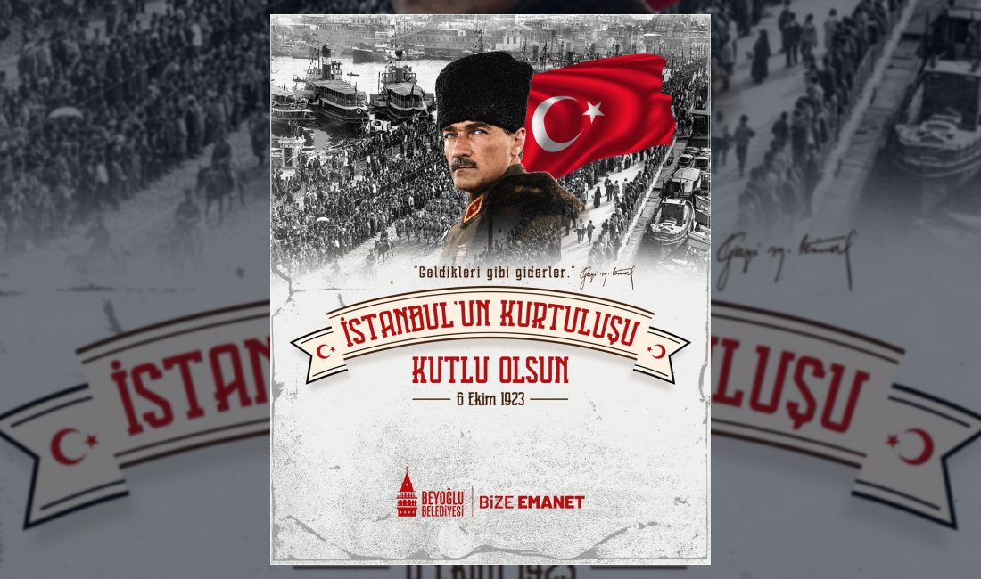 Beyoğlu Belediyesi, İstanbul'un kurtuluşunun 103. yılı dolayısıyla bir mesaj yayımlayarak