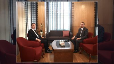 Sarıyer Kaymakamı Metin Maytalman, Şişli Kaymakamı Cevdet Ertürkmen'i makamında ziyaret