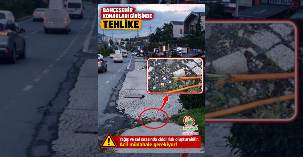Bahçeşehir Konakları’nda Açıkta Duran Kablo Tepkisi