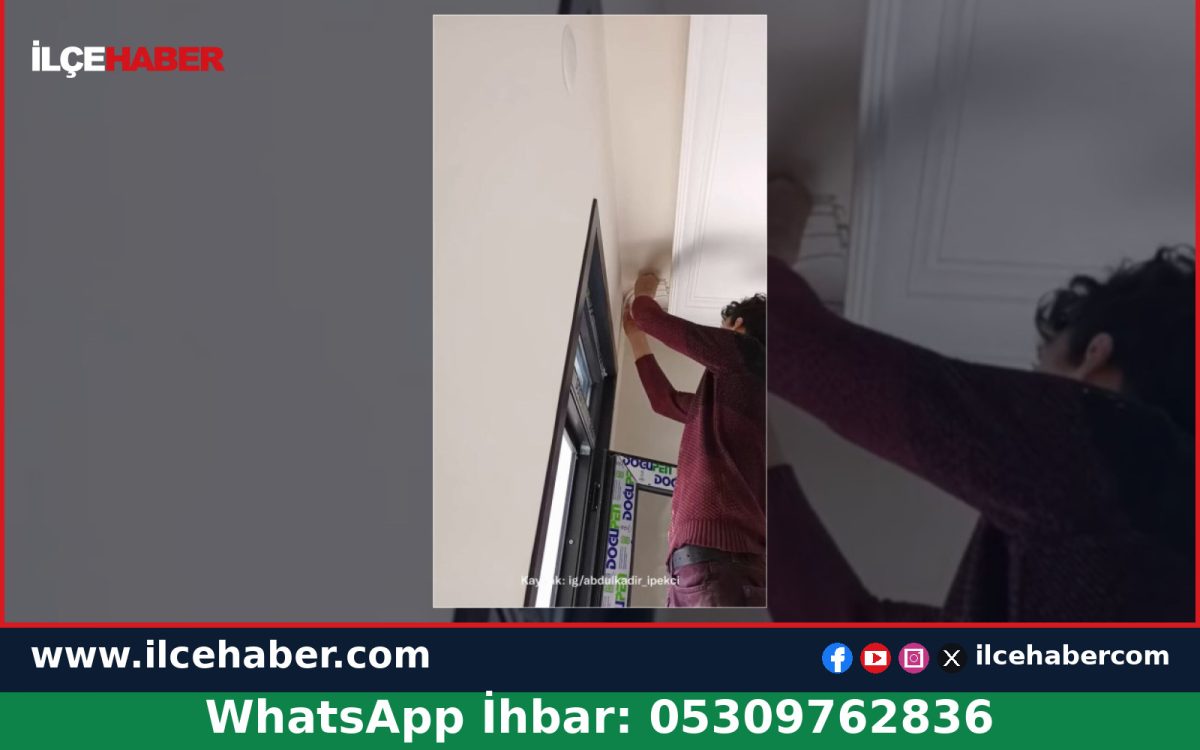 Usta korniş montajını çırağına uygulamalı öğretti