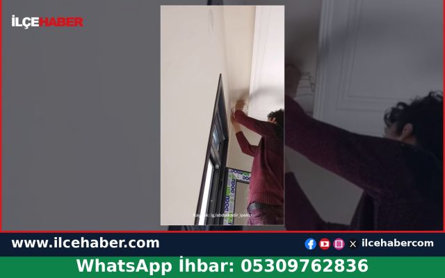 Usta korniş montajını çırağına uygulamalı öğretti