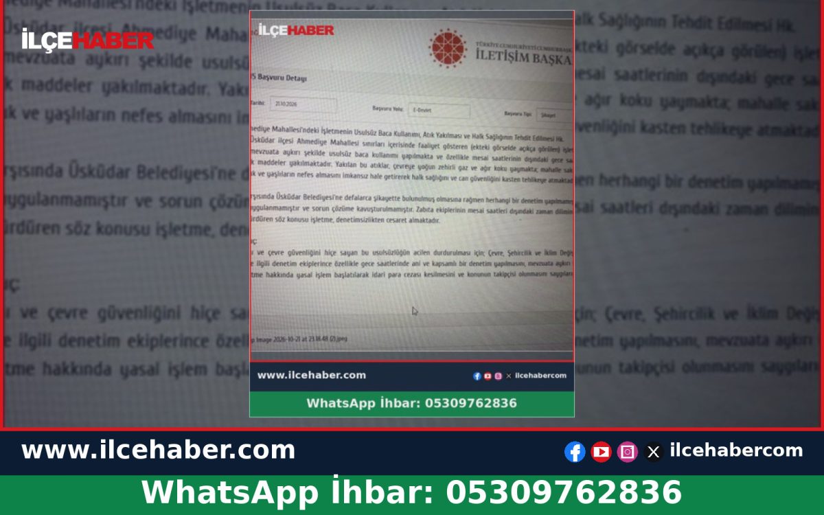 Üsküdar Ahmediye’de Duman ve Koku Endişesi