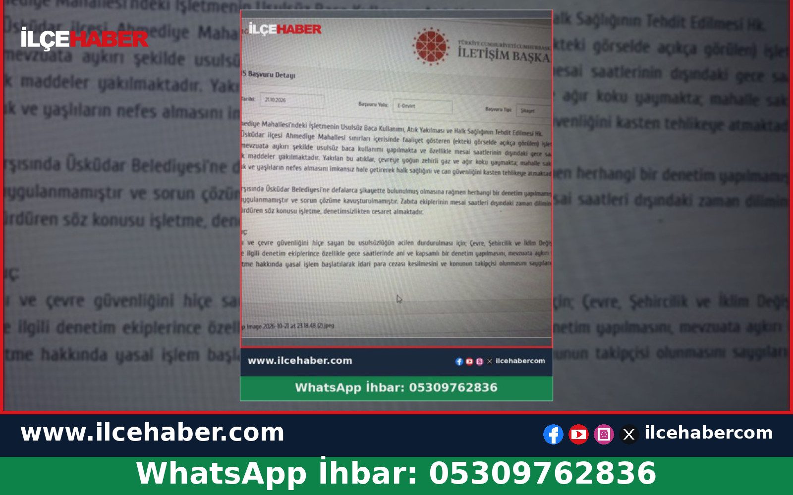 Üsküdar Ahmediye’de Duman ve Koku Endişesi