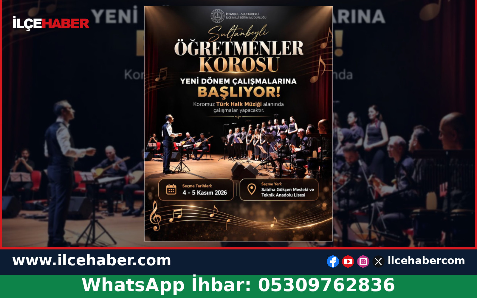 Sultanbeyli Öğretmenler Korosu Yeni Dönem Seçmelerine Başlıyor