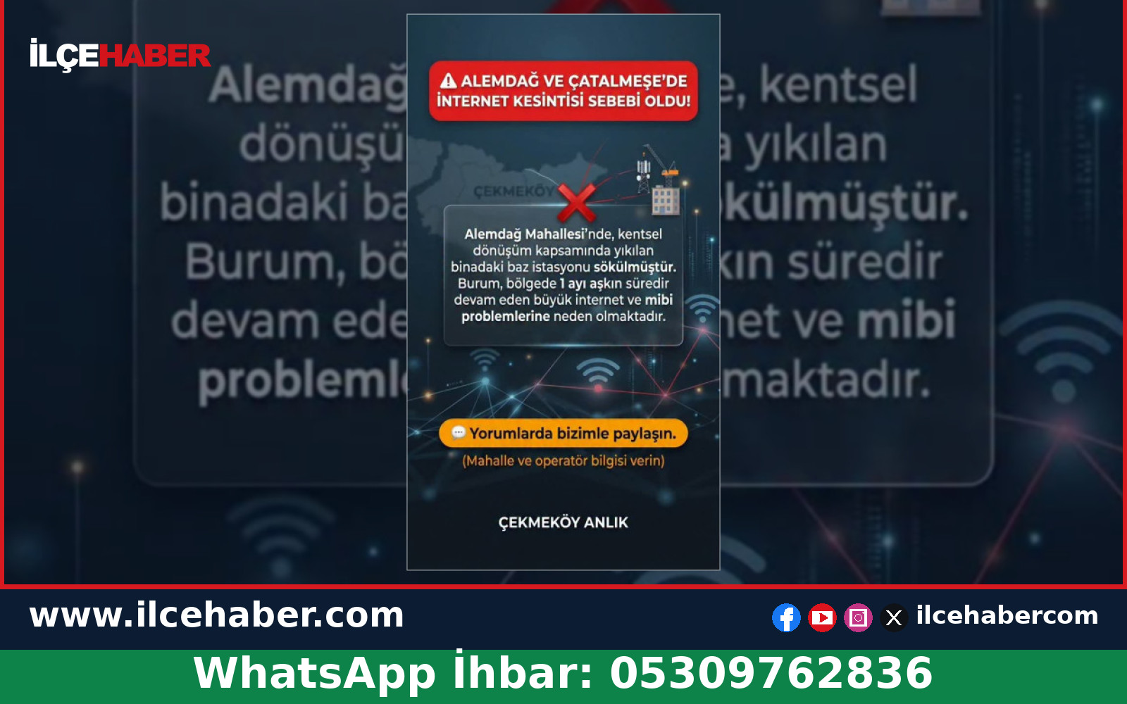 Çekmeköy’de baz istasyonu sökümü iletişimi kesti