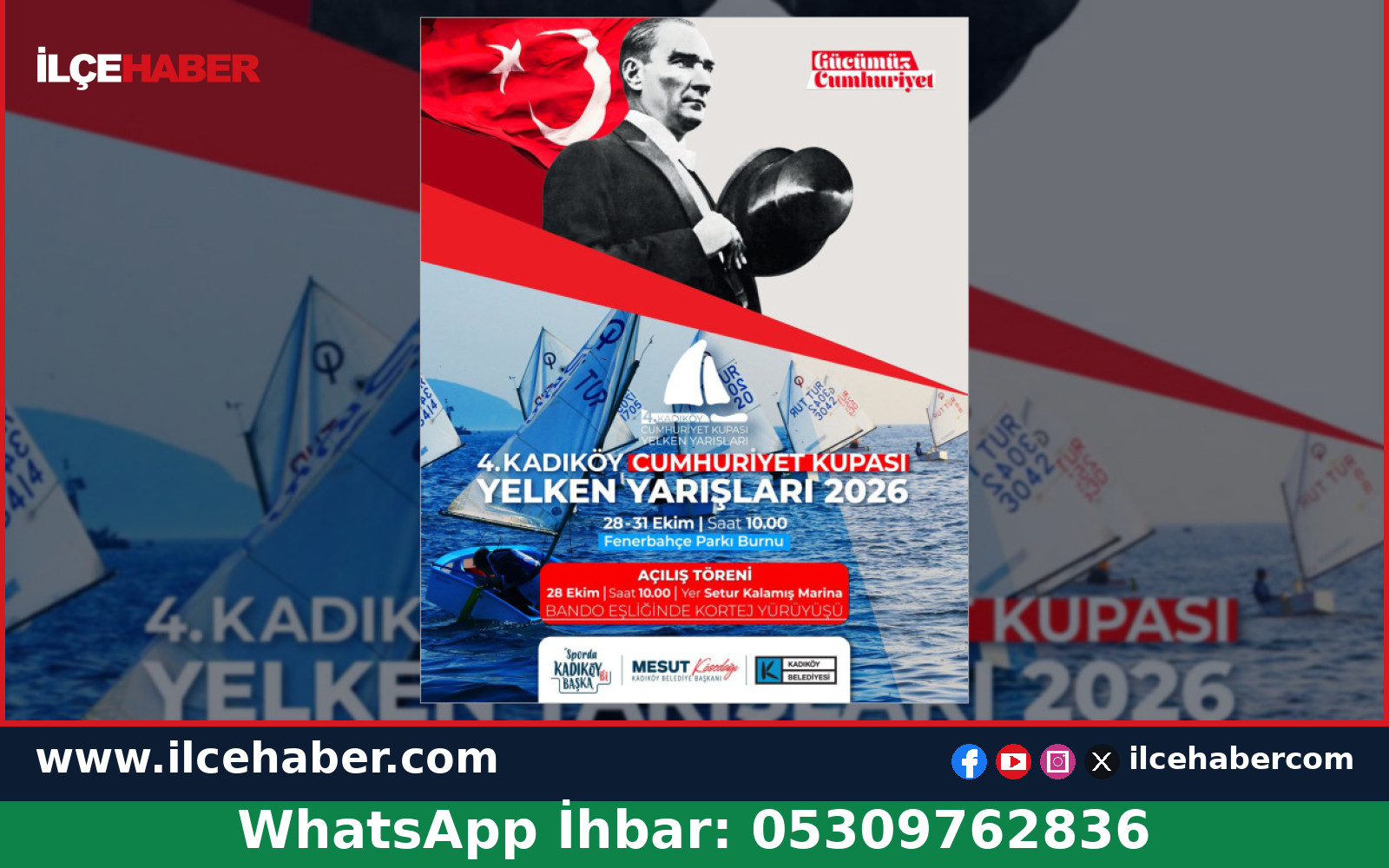 4. Kadıköy Cumhuriyet Kupası Yelken Yarışları Başlıyor
