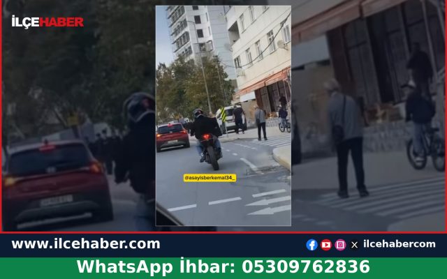 Kartal’da plakasız motosikletliyle tehlikeli sürüş