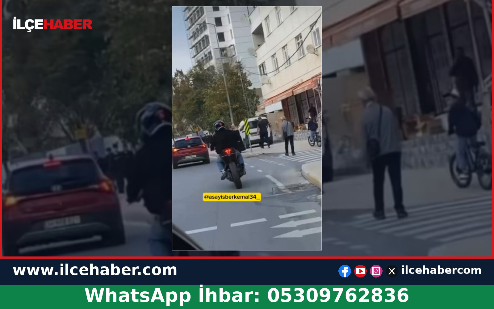 Kartal’da plakasız motosikletliyle tehlikeli sürüş