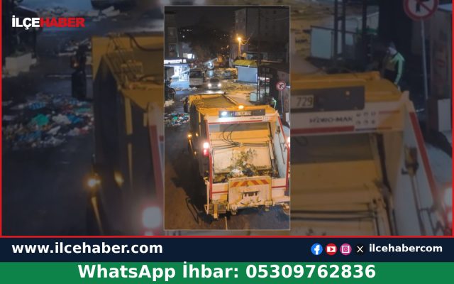 Beykoz’da semt pazarlarının ardından temizlik çalışması
