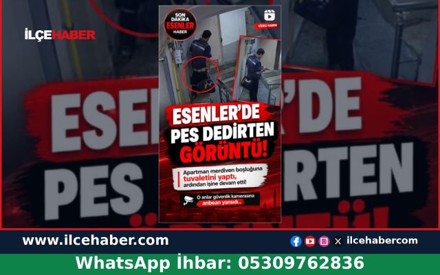 Esenler’de internet çalışanı merdivene tuvaletini yaptı