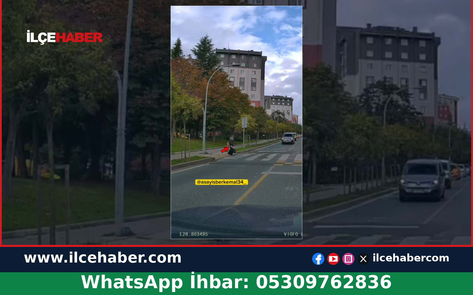 İstanbul’da yaya geçidindeki öğrencinin zor anları kamerada
