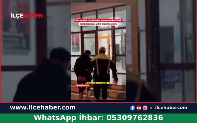 Kartal’da tehlikeli sürüş yapan motosikletliye 242 bin lira ceza