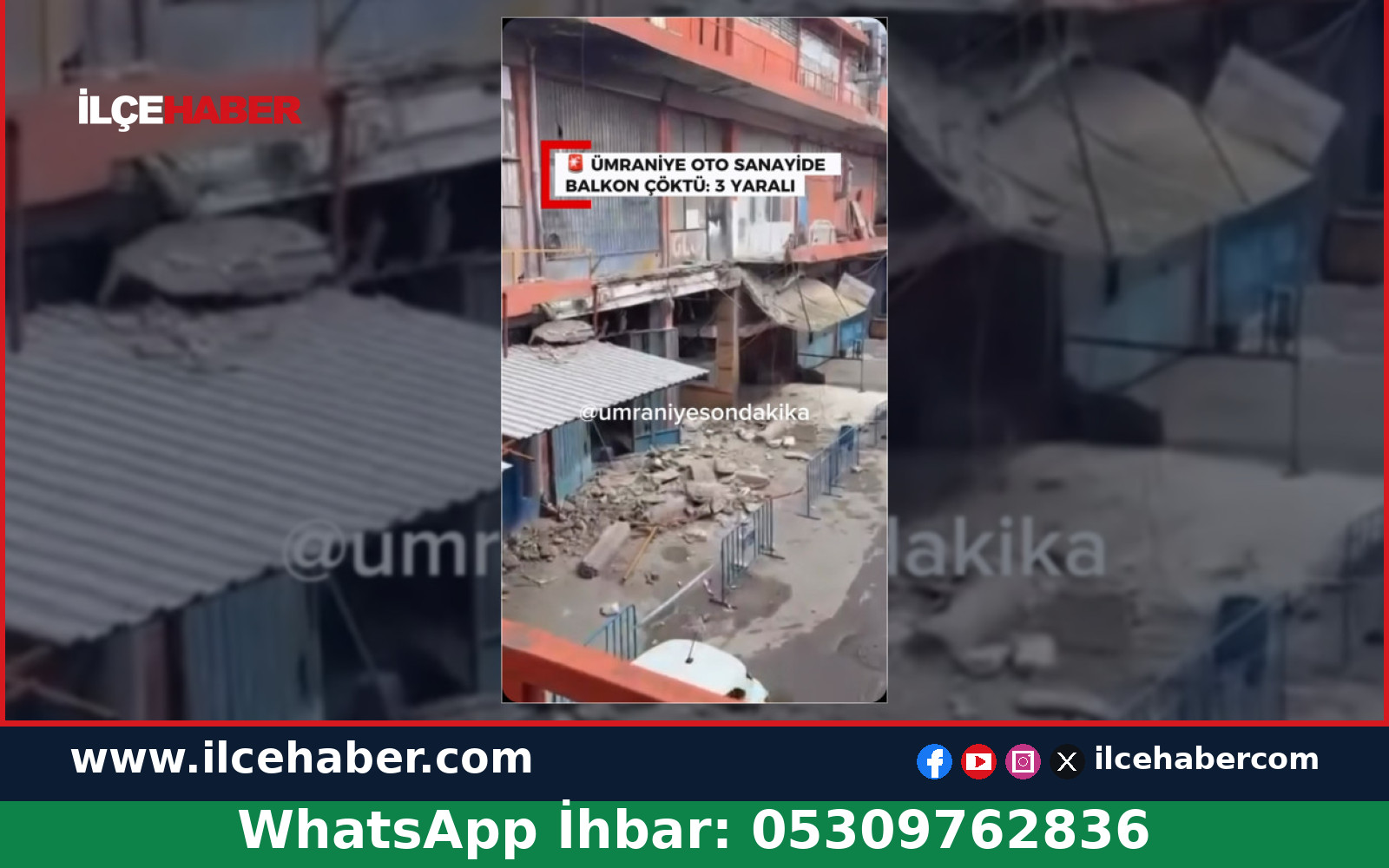Ümraniye Oto Sanayi’de Balkon Çöktü: 3 İşçi Yaralandı