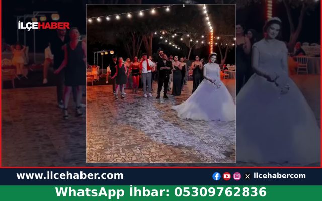 Düğünde gelinin attığı çiçeği havada kapıp geri fırlattı