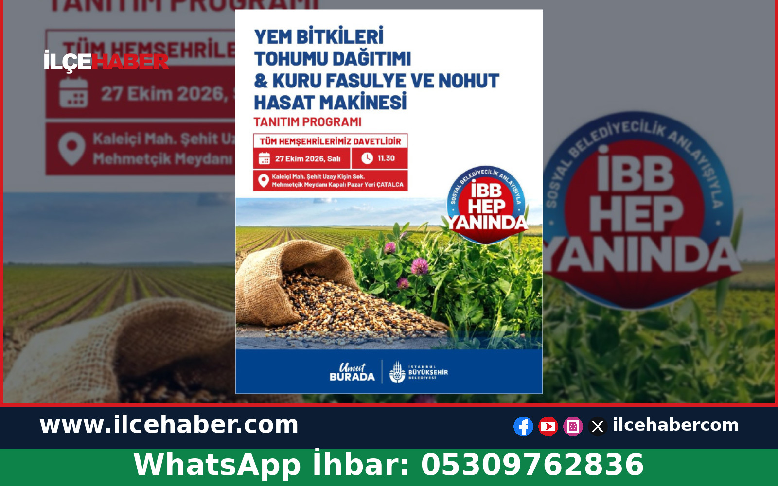 İBB’den Çatalca’da Tohum Dağıtımı ve Hasat Makinesi Tanıtımı