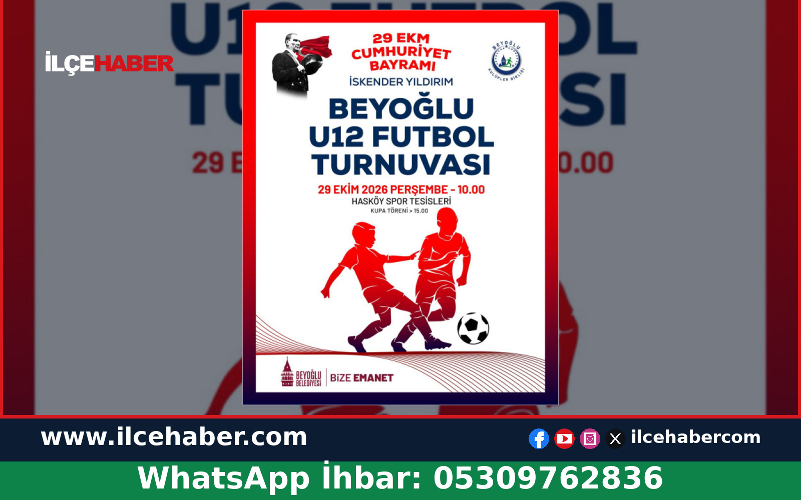 Beyoğlu’nda Cumhuriyet Bayramı Futbol Turnuvası Başlıyor