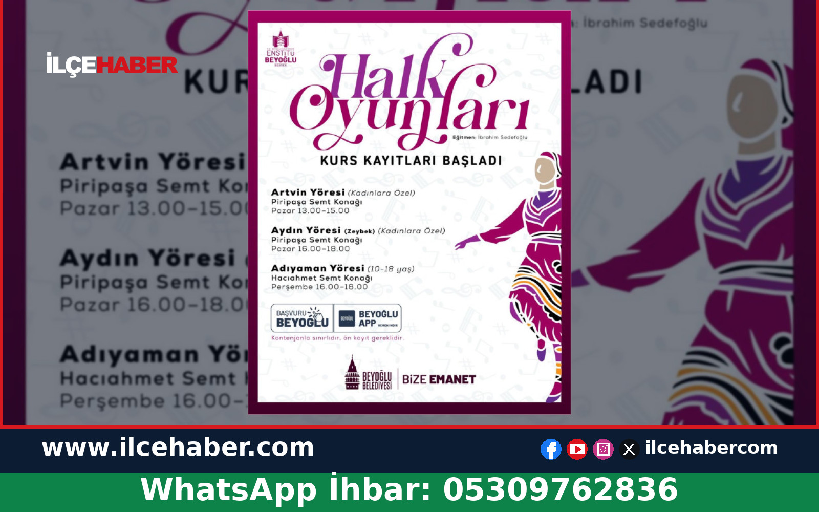 Beyoğlu Belediyesi’nden Halk Oyunları Kursu Kayıtları