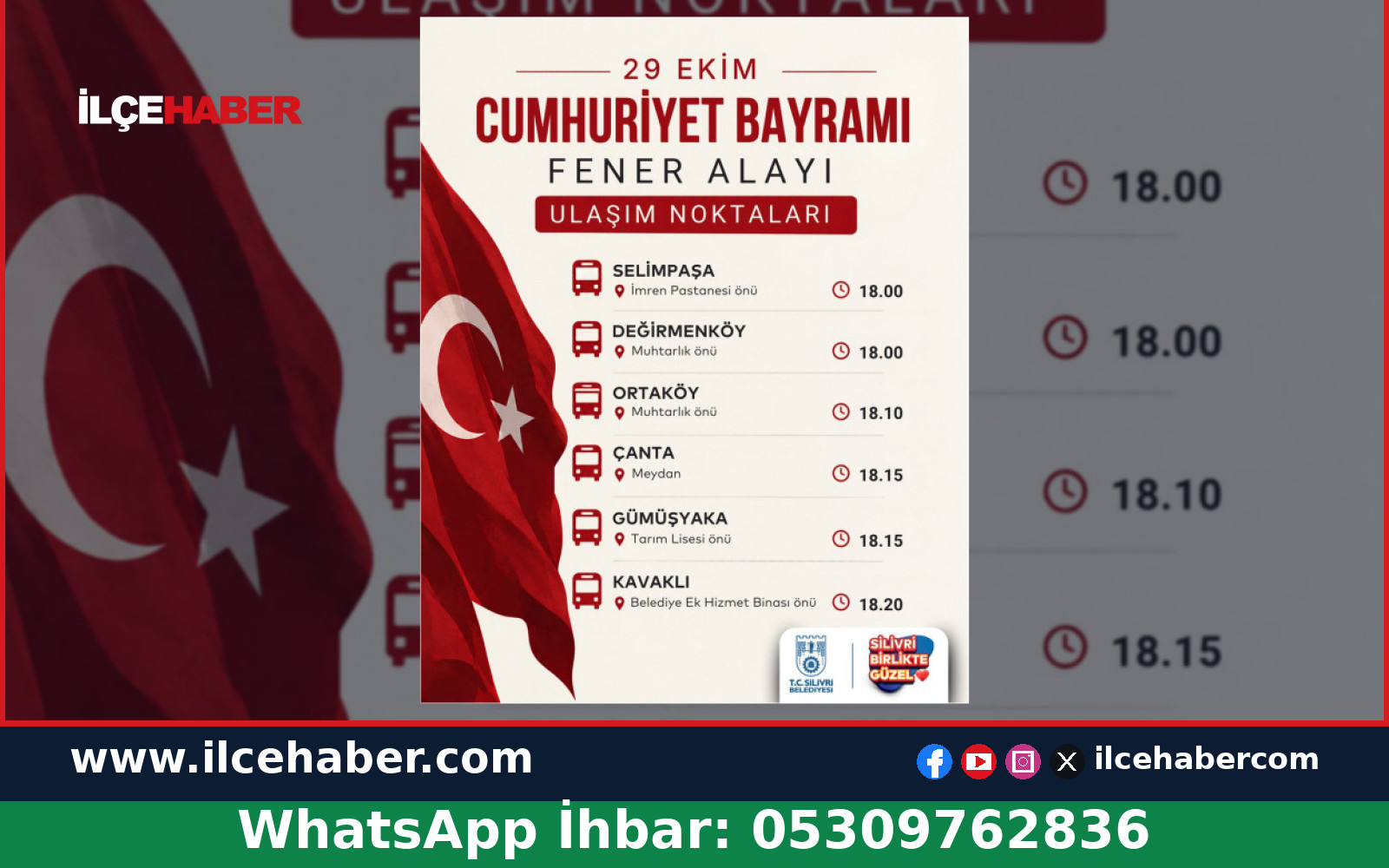 Silivri’de 29 Ekim Fener Alayı ve Berksan Konseri Programı