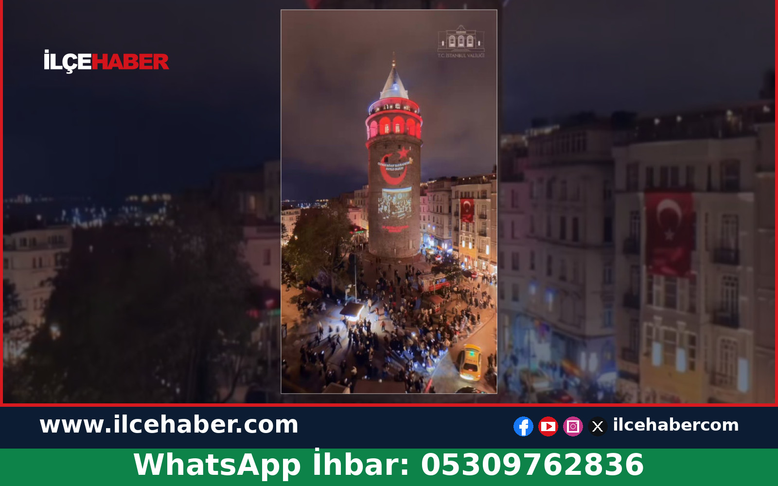 İstanbul’da Galata Kulesi’nde Cumhuriyet Coşkusu