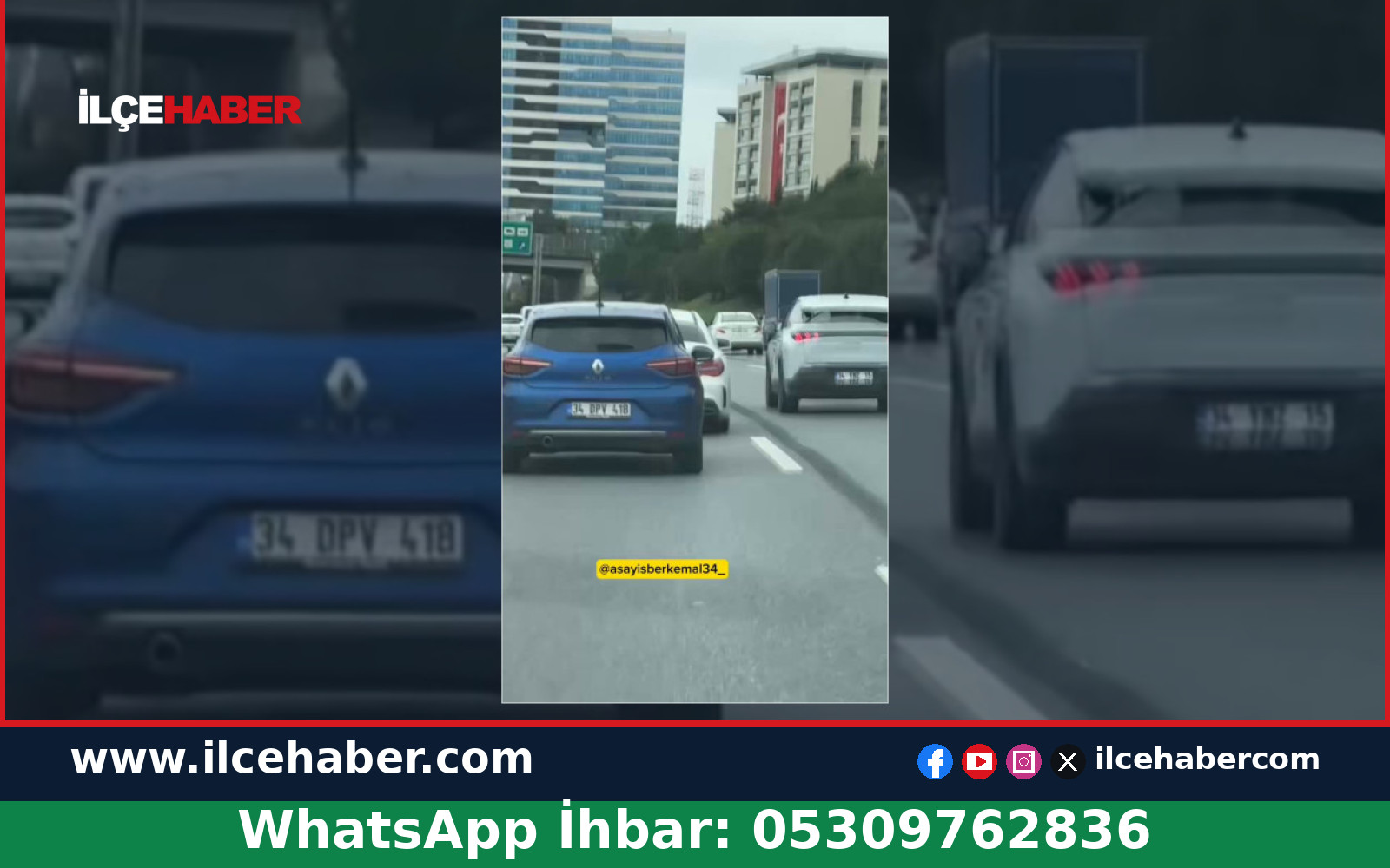 İstanbul’da Otoyolda Makas Atan Sürücü Trafiği Tehlikeye Soktu