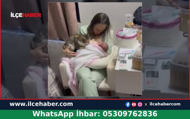 Yeni doğum yapan kadının bebeğini emzirdiği anlar ilgi çekti