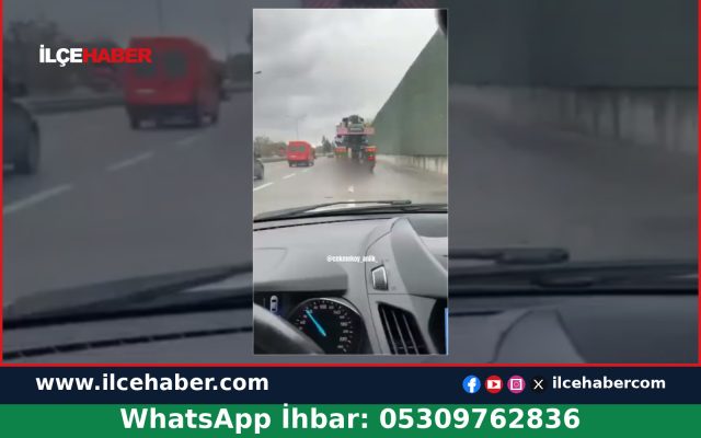 Çekmeköy Şile Yolu’nda Vincin Döktüğü Çamur Tehlike Yarattı