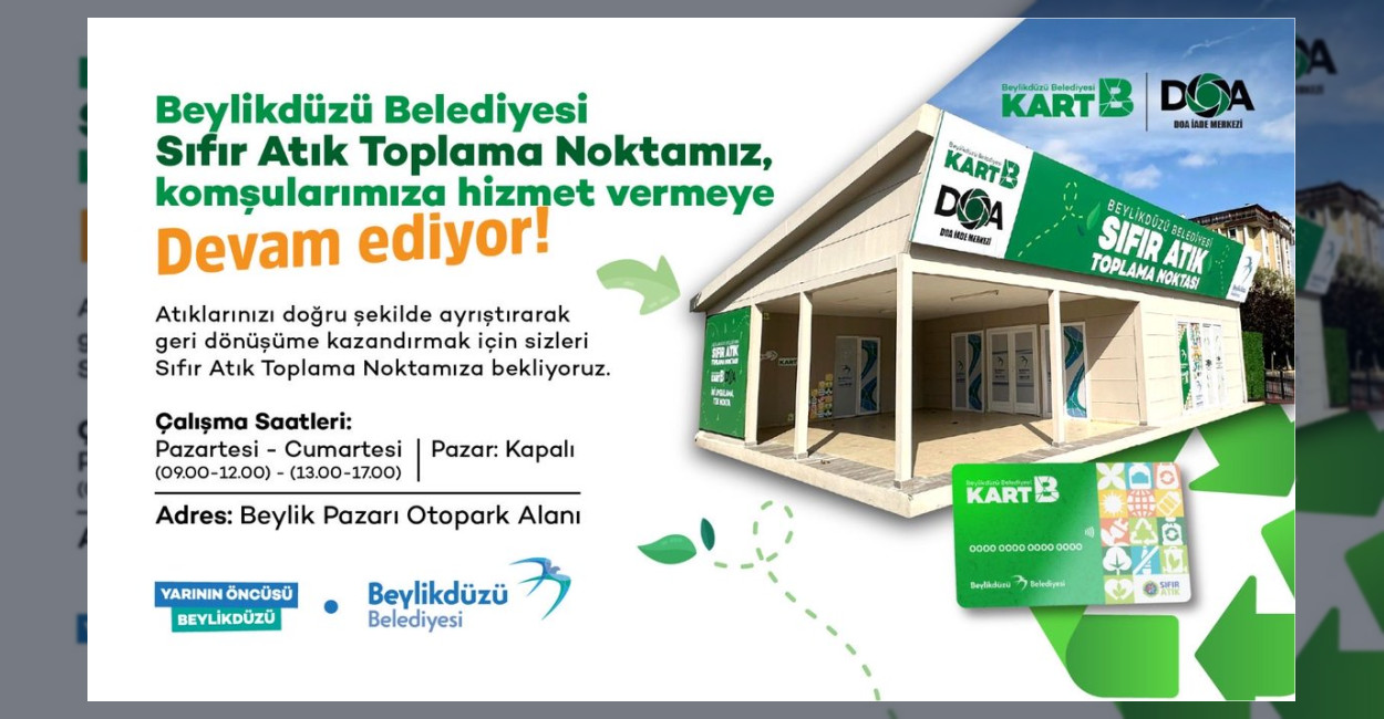 Beylikdüzü Sıfır Atık Noktası Hizmete Devam Ediyor
