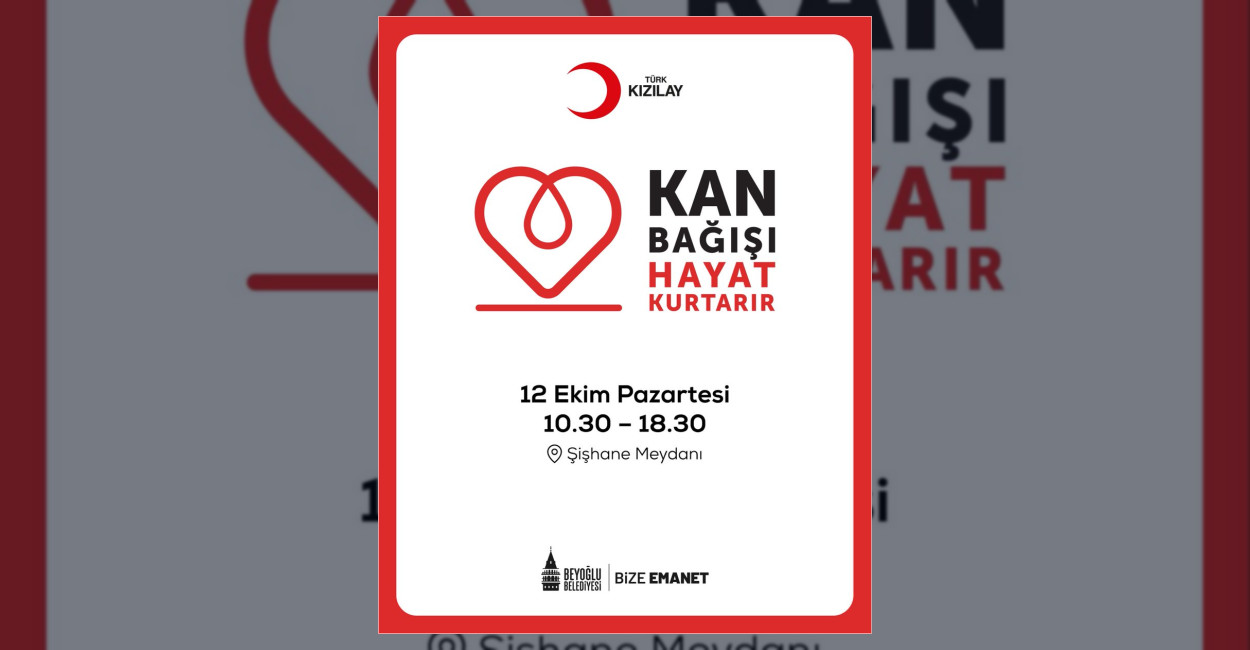 Beyoğlu’nda Kızılay İçin Kan Bağışı Kampanyası Düzenlenecek