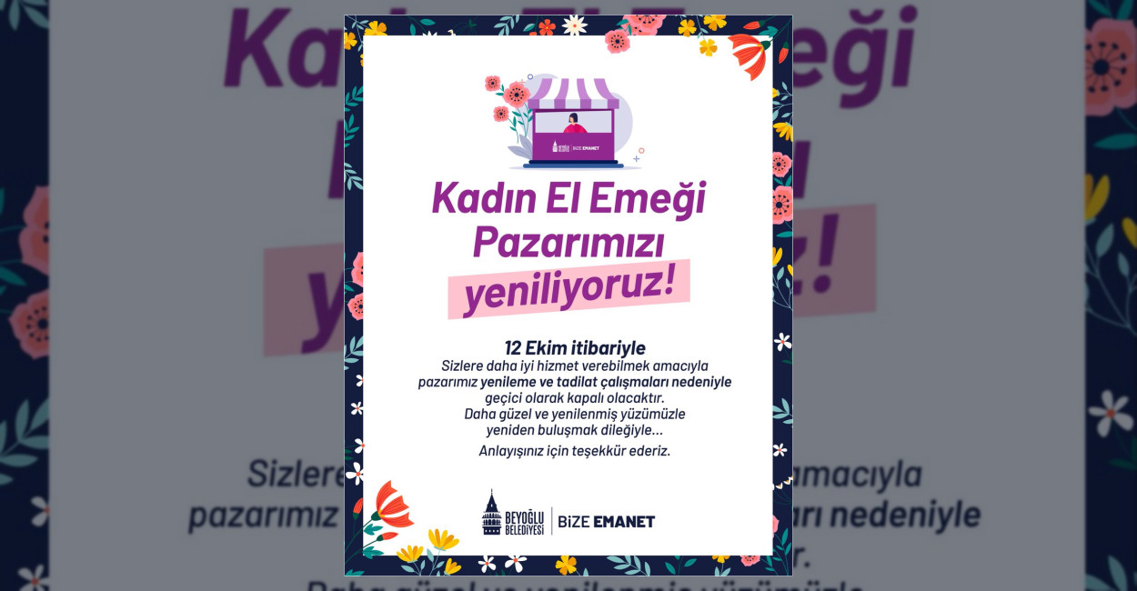 Beyoğlu Kadın El Emeği Pazarı Tadilata Giriyor