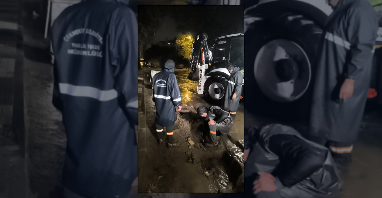 Çekmeköy’de Sağanak Yağışla Mücadele Sürüyor