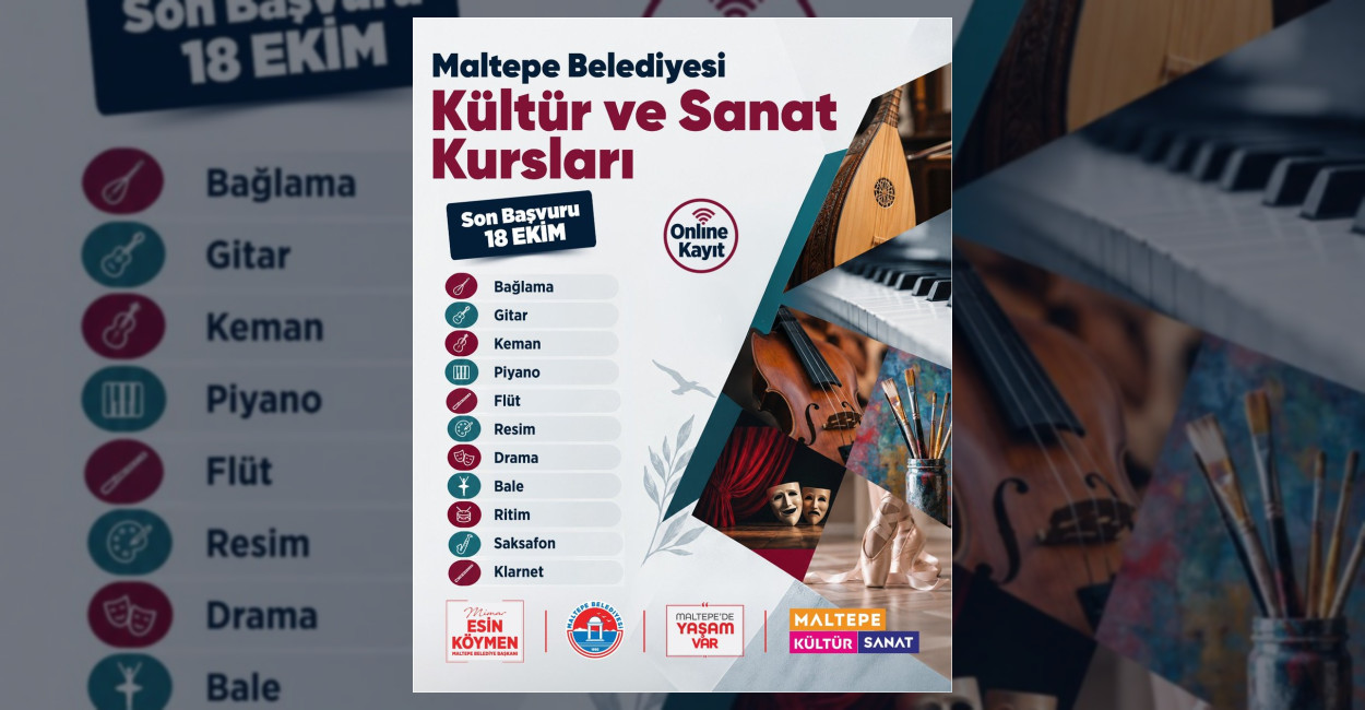 Maltepe Belediyesi Kültür ve Sanat Kursları Başlıyor
