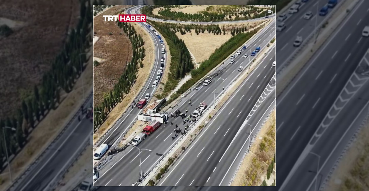 Manisa Akhisar’daki 11 Ölümlü Kaza Yeri Havadan Görüntülendi