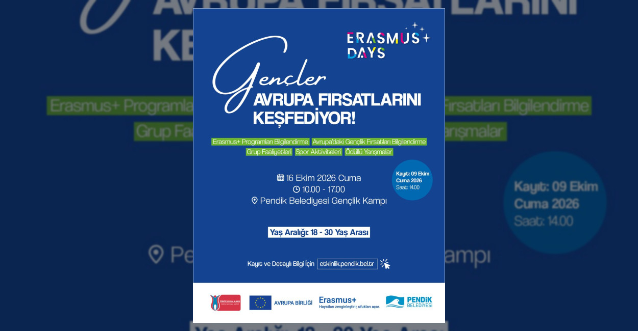 Pendik’te Erasmus Days İçin Kayıt Tarihi Duyuruldu