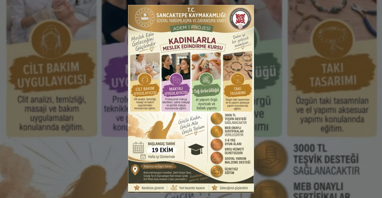 Sancaktepe’de Kadınlar İçin Meslek Kursları Başlıyor