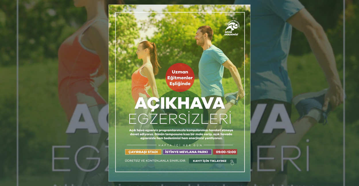 Sarıyer’de Ücretsiz Açık Hava Egzersizleri Başlıyor