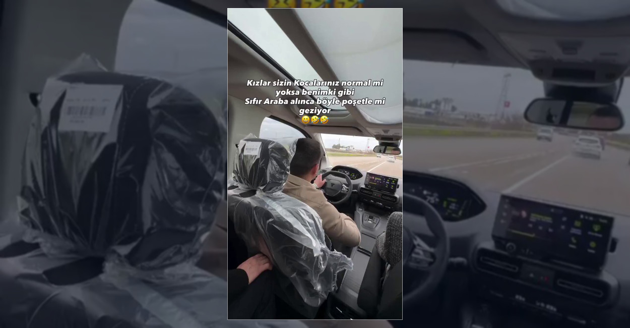 Sıfır Otomobili Poşetleriyle Kullanan Sürücü Gündem Oldu