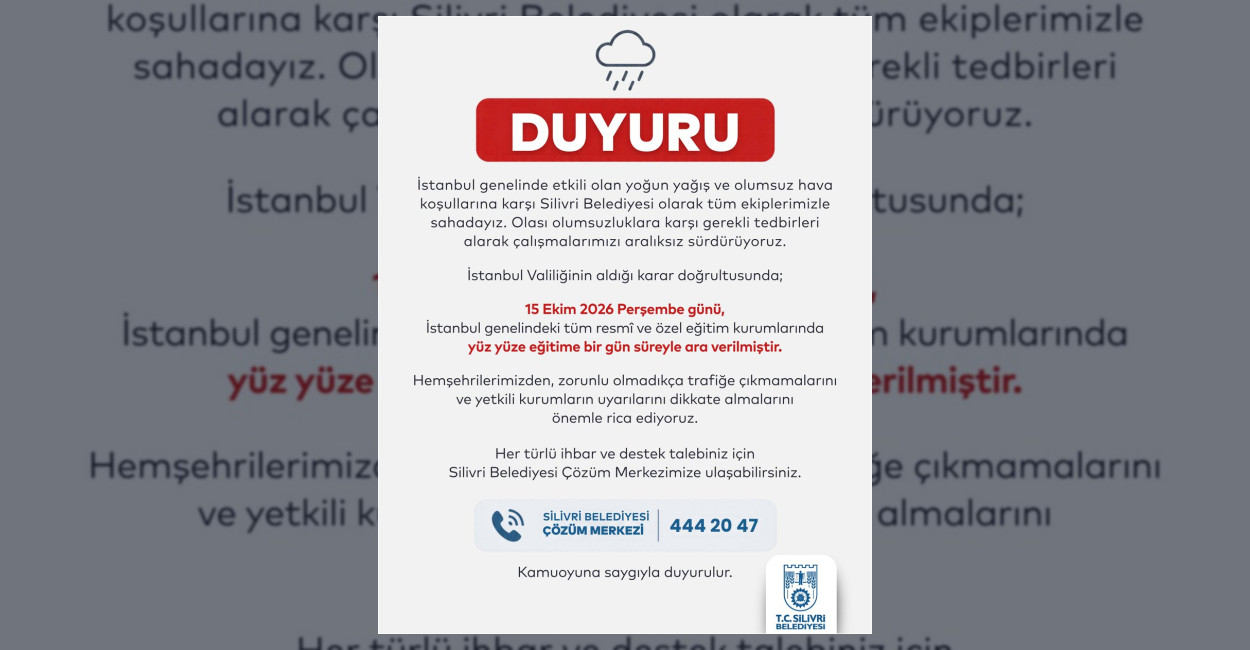 Silivri’de Yoğun Yağış Önlemi