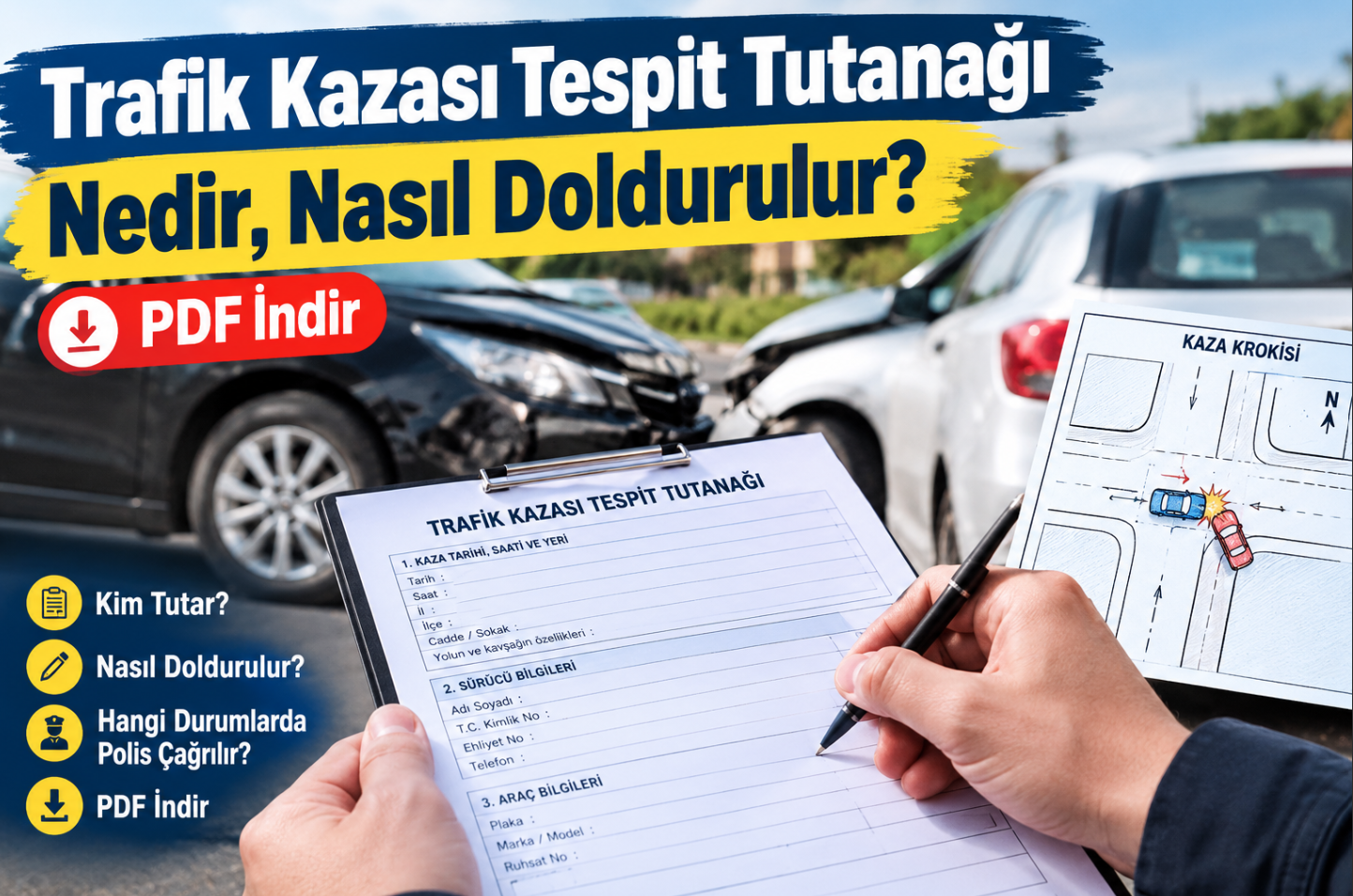 Trafik Kazası Tespit Tutanağı Nedir, Nasıl Doldurulur? PDF İndir
